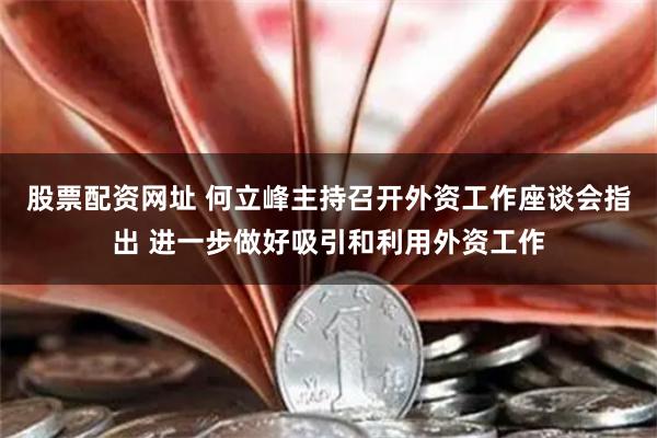 股票配资网址 何立峰主持召开外资工作座谈会指出 进一步做好吸引和利用外资工作